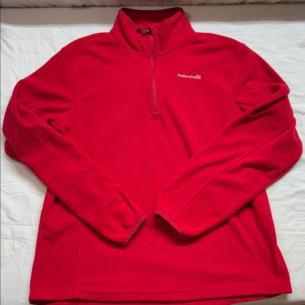 Avalanche Men's‎ Red Quarter-Zip Fleece Pullover Jacket Mid-Weight Outdoor Layer